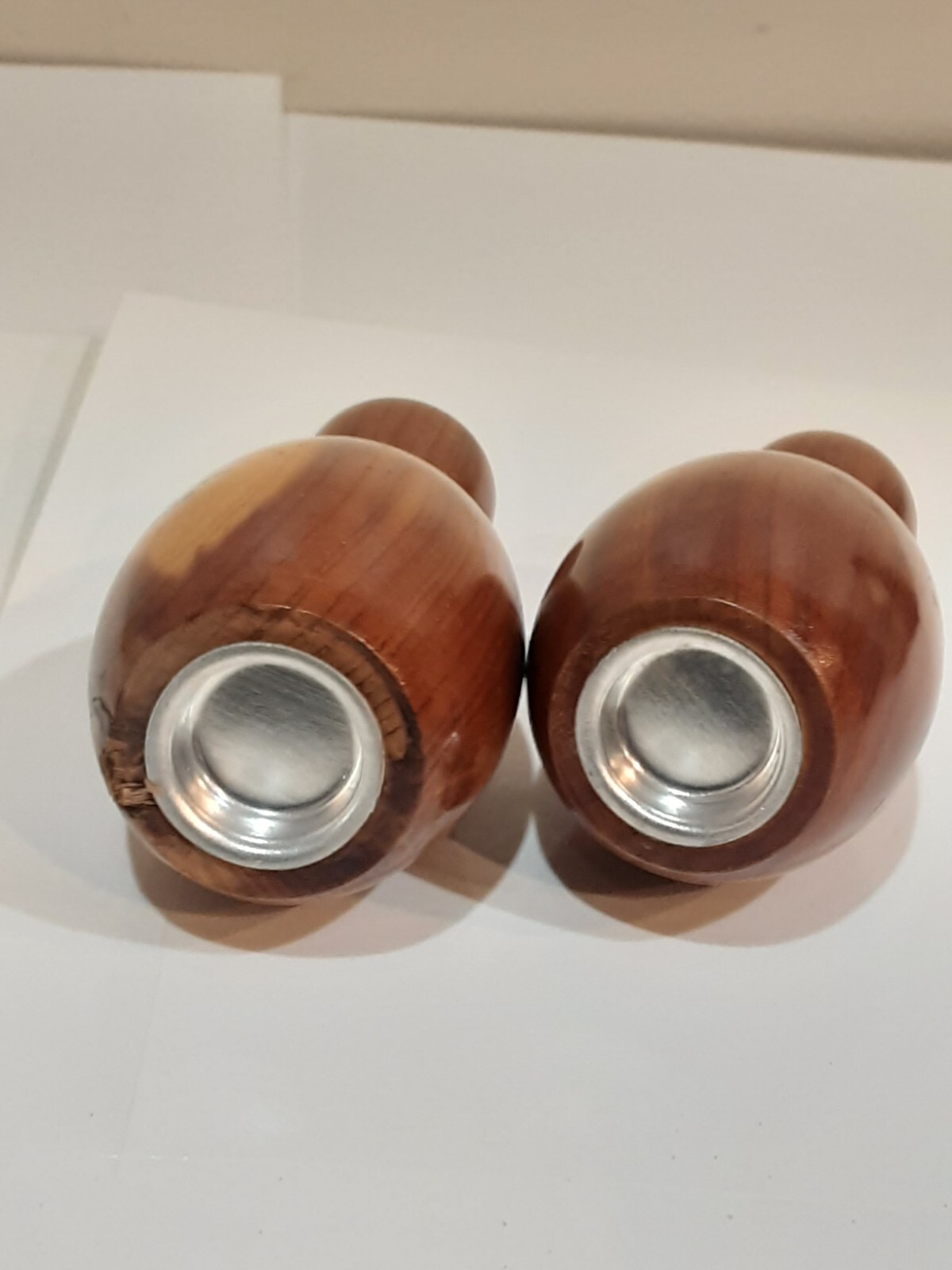 VINTAGE ETHAN ALLEN VERMONT WOODEN BOWLING PINS SALT n PEPPER SHAKERS