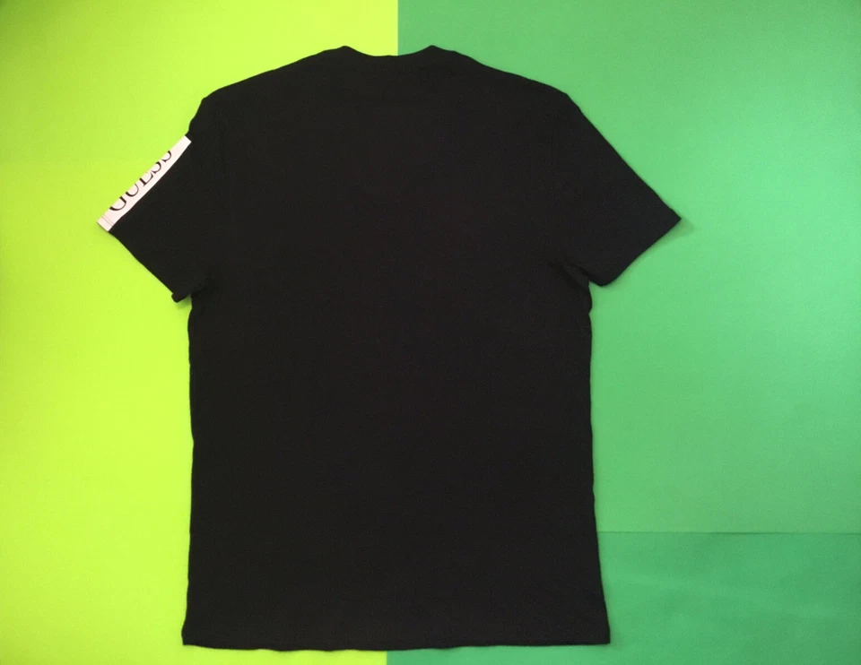 GUESS Los Angeles Men’s Short Sleeve T-Shirt NYC Size LARGE Black w/Beige, Red - Image 2 of 4