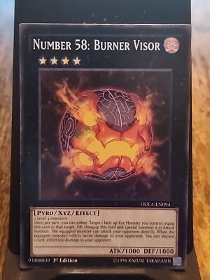 Number 58: Burner Visor - 1st Edition - Yugioh Fire XYZ - Vintage