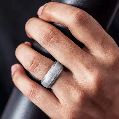 Schwarz Silikon Ring Gummi Ehering flexibel für Männer Training Männer Lifestyle - Bild 7 von 46