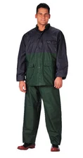 Rothco 2-Piece Navy Blue & Green PVC Rainsuit Size SMALL - Item S3660