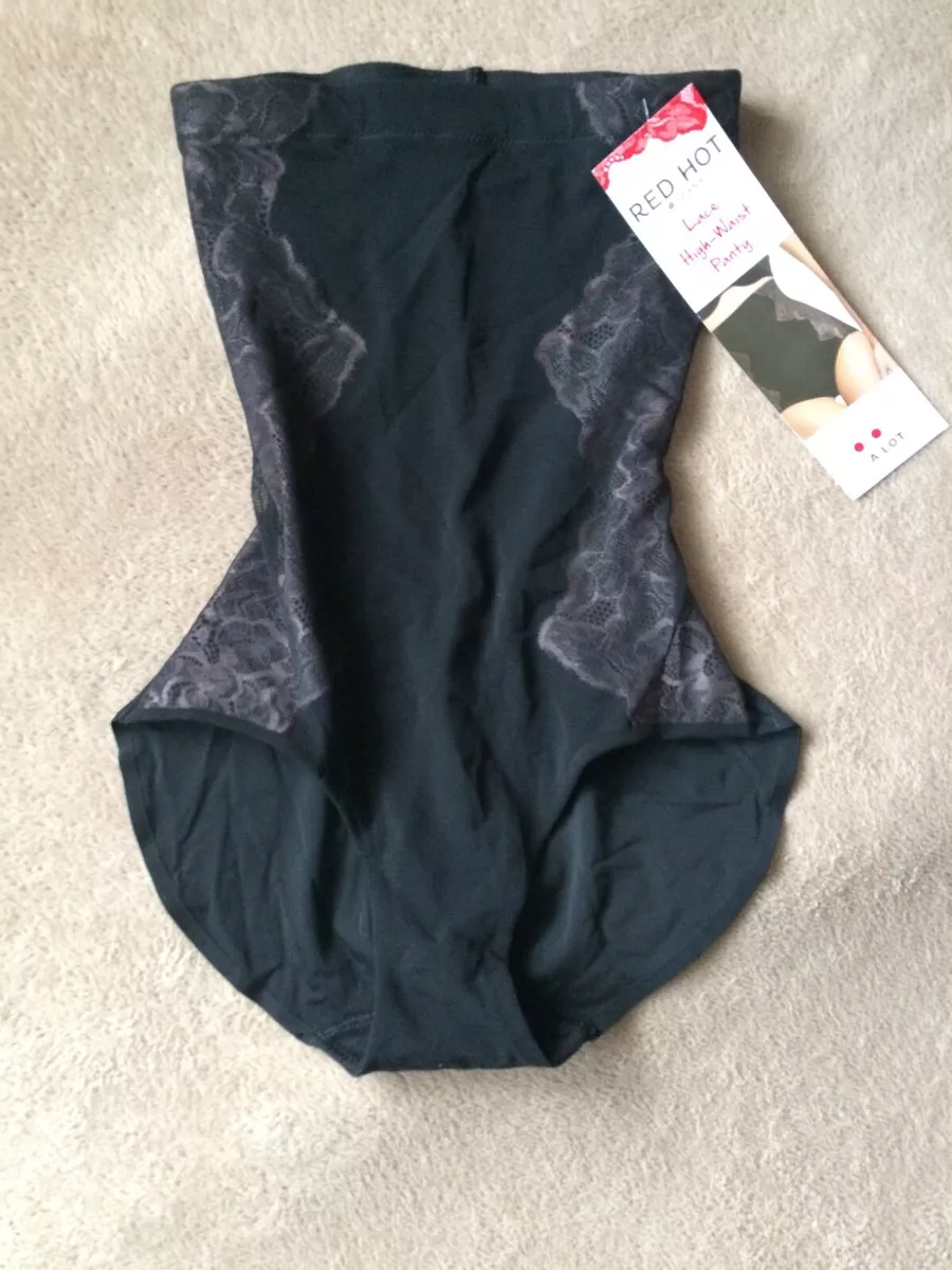 Spanx Red Hot sz S Black Lace High Waist Panty Style 10115R NWT