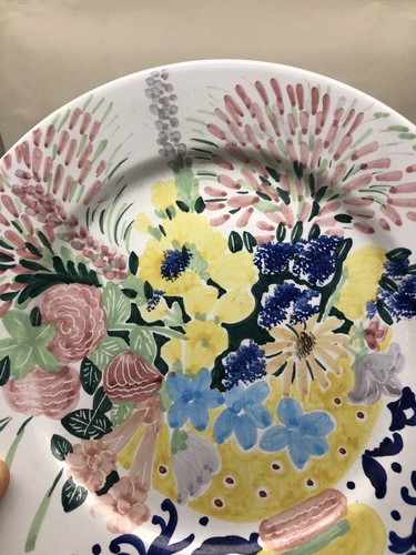 Grazia Deruta Italy My Garden Sharon Frantz Italy Majolica Dinner Plates Pair - Picture 6 of 9