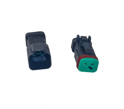 DT Connector 2 pines terminales de enchufe de cable alemán 16-18 GA contactos macho + hembra - Imagen 4 de 5