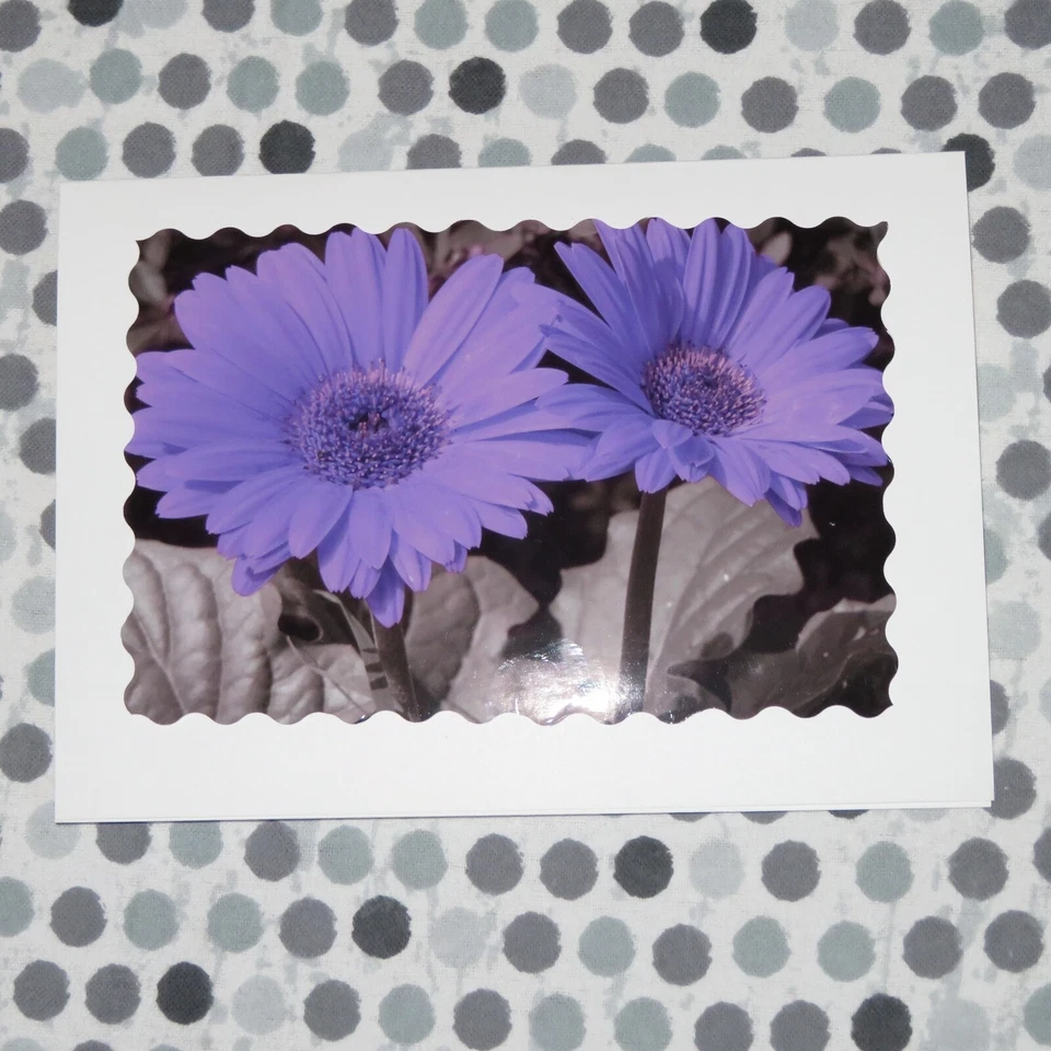 GET WELL SOON Purple Flower Photo Cards, 5X7 cards, Floral, set of 5 - Изображение 4 из 4