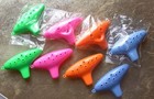 12 Soprano Plastic Ocarina WHISTLE KID FUN Musical Party Favors FLUTE Noisemaker