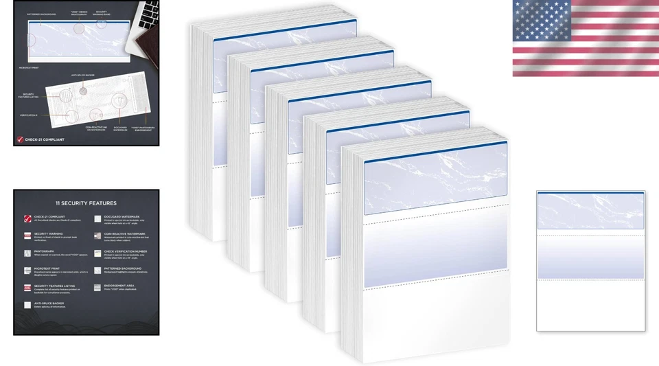 Stock de cheques compatible con Quicken & QuickBooks - 2500 hojas Foto 2 de 4