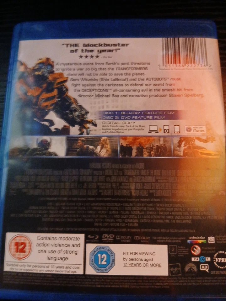 Transformers - Dark Of The Moon (BluRayDVD, 2011) - Image 2 of 3