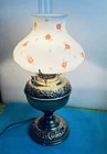 MILLER NEW JUNO No. 1 Oil Lamp c. 1890's Brass MILK GLASS SHADE electrified