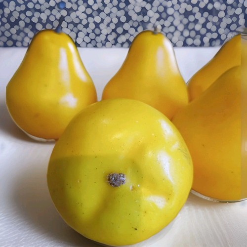 5 künstliche Deko Kunst Obst Birnen realistisch leicht gelb aussehen echt - Bild 3 von 5