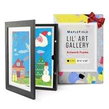 Childrens Storage Frames for Artwork - Front Opening Art Display Frame - Black