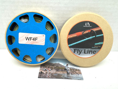 Maxcatch Gold Fly Line Memory Free Braided Core spool WF4F  Moss/Gold 90' READ