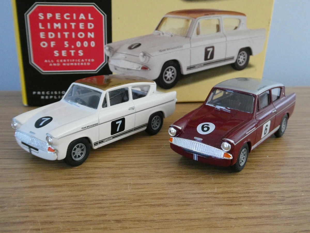 CORGI LLEDO VANGUARDS BROADSPEED RACING FORD ANGLIA CAR MODEL SET