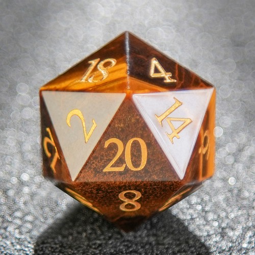 RPG Würfelset Dnd Tigerauge Edelstein DSA Rollenspiele W4 W6 W8 W10 W00 W12 W20 - Picture 2 of 6