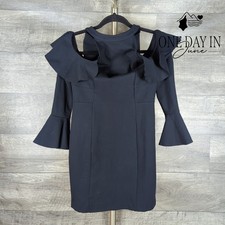 Free People Sweet Talk Cold Shoulder Ruffle Bell Sleeve Mini Dress NWT Size XS