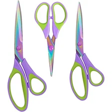 3-Pack All Purpose Scissors Set 5 8 10 Inch Blades Comfort Grip for Home