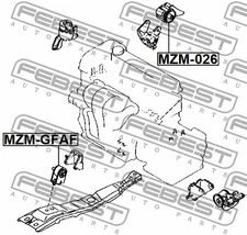 FEBEST 2000-2005 Mazda MPV Rear Engine Mount MZM-026