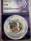 1958 25c Washington Silver Quarter PCGS PF68 Proof TraderBea Purple Core