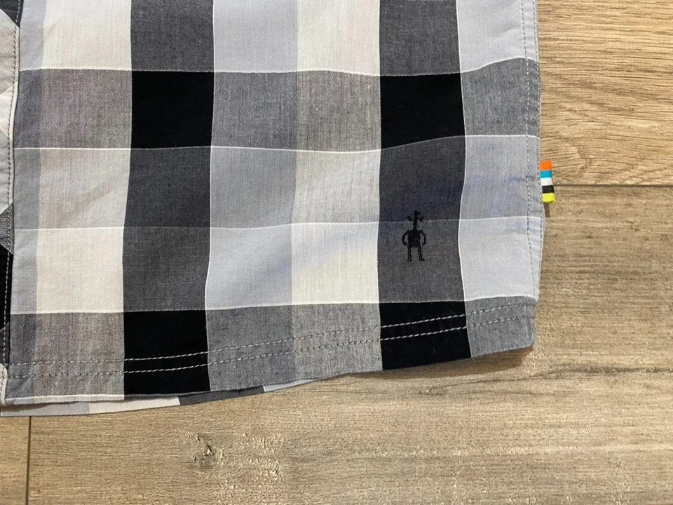 Smartwool Shirt Mens Medium Plaid Short Sleeve Button Up Merino Wool Blend Camp - Image 3 of 4