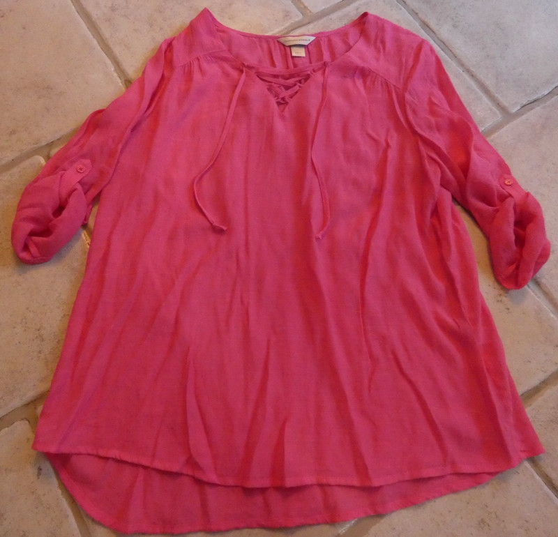 Women's Christopher & Banks Pink Light Weight Top- Great for Spring/Summer Large