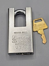 Vintage American Lock Company Series 5300 Padlock with 1 Key Made In USA