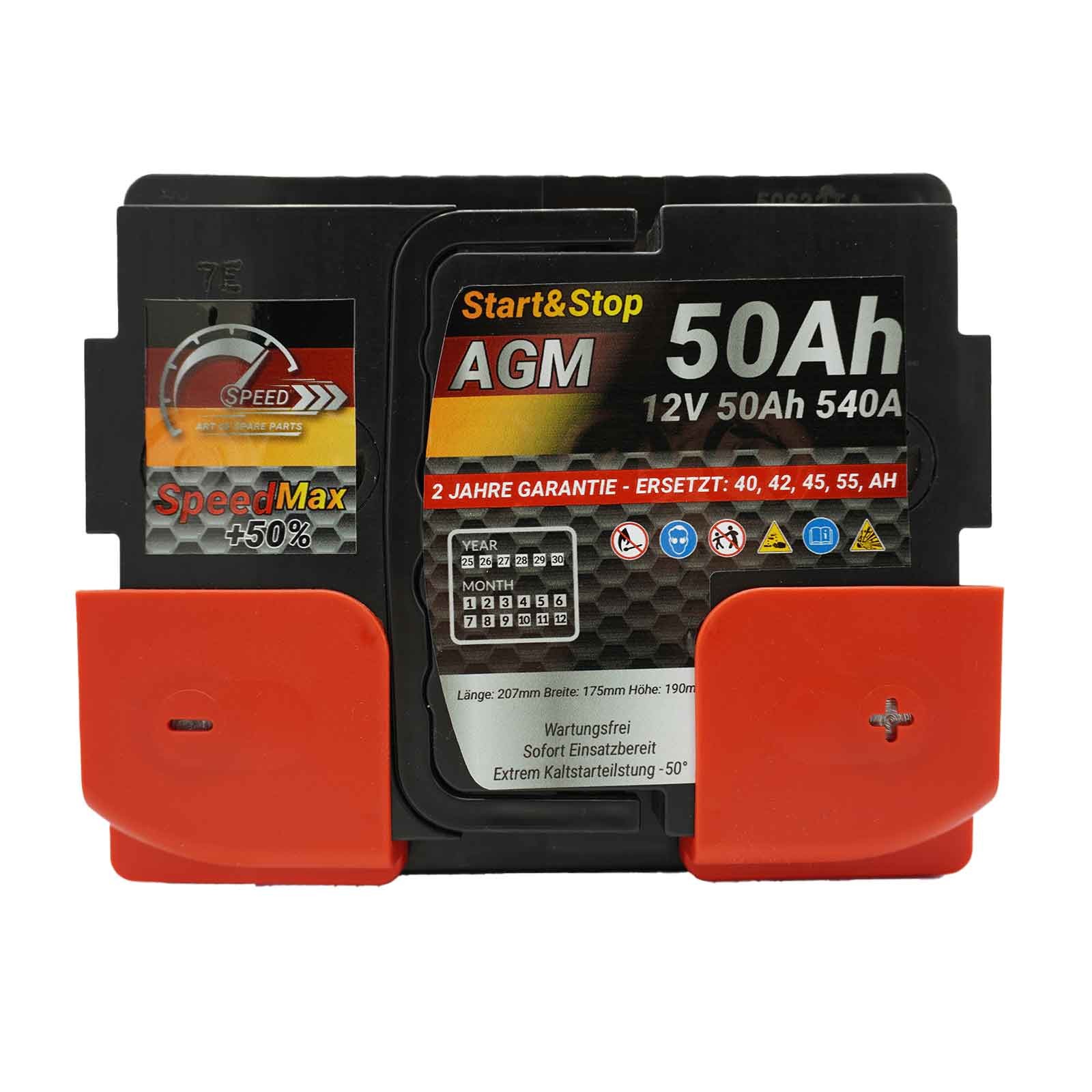 Batteria Auto 50ah AGM Start&stop SPEED Max 540A 12V - Miniatura 2