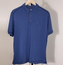 Tommy Bahama Polo Shirt Men  s Medium Blue Short Sleeve Modal Blend Casual Golf
