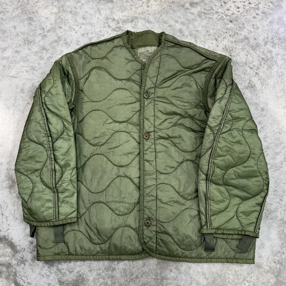 Abrigo militar forro clima frío para hombre grande verde acolchado nailon poliéster unicor Foto 2 de 4