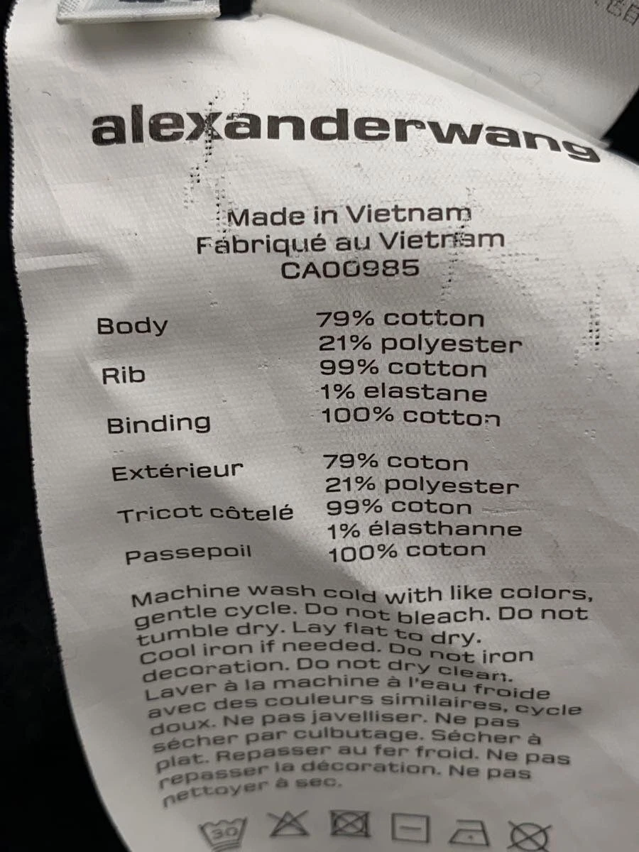 Alexander Wang Felpa con Cappuccio Zip S Cotone Nero