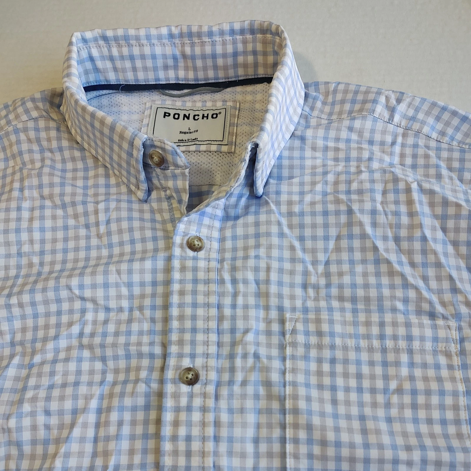 Poncho Original Performance Shirt Mens L Grey Blue Plaid Button Up Long Sleeve
Opens in a new window