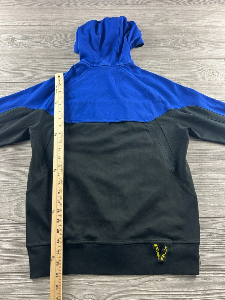 RALPH LAUREN RLX HOMBRE Mediana Cremallera Completa, Azul/Negro, Chaqueta con Capucha Cremallera Completa Foto 4 de 4