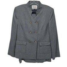 NEW LE SUIT Women s Gray Double-Breasted Skirt Suit Set Size 12P