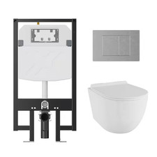 2-Piece 0.8/1.6 GPF Dual Flush Elongated Wall Hung Toilet with Concealed In-Wall