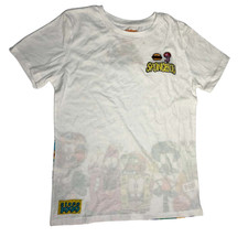 New Nickelodeon Shirt Youth 18/20 SpongeBob Embroidered Logo Full Print White
