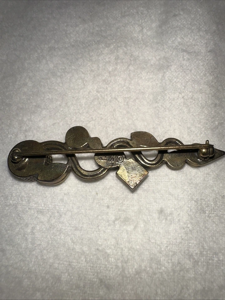 Patricia Locke Women’s Brooch Rivoli Multicolor Crystals Bar 2.75” - Image 2 of 3