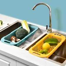 Adjustable Collapsible Sturdy Plastic Over Sink Colander A Fine Addition Kitchen