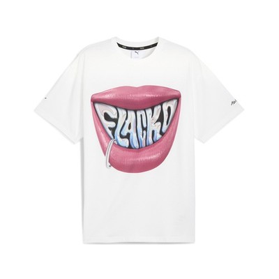 PUMA A$Ap Rocky Flacko Smile Graphic Crew Neck Short Sleeve T-Shirt Mens White C