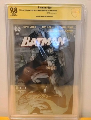 BATMAN #608 HUSH CBCS CGC 9.8 SS Jim Lee La Mole Comic Con Exclusive Foil Cover