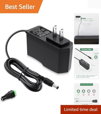 Reliable 12V 1A AC to DC Adapter - Ideal for Security Cameras & Home Electronics
