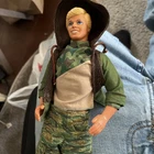 VINTAGE 1988 MATTEL CALIFORNIA TAN KEN DOLL MOLDED BLONDE HAIR W/CAMO OUTFIT