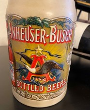1991 Vintage Budweiser Stein Ceramic Mug "Bottled Beer" Logo Anheuser-Busch