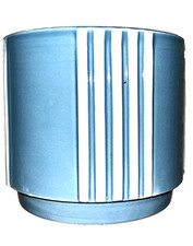 VINTAGE Ceramic Plant Pot White Stripe Modern Planter Indoor Minimalism Gift