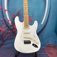 IN STOCK ST Style White Electric Guitar Maple Fretboard 3S Pickups Solid body