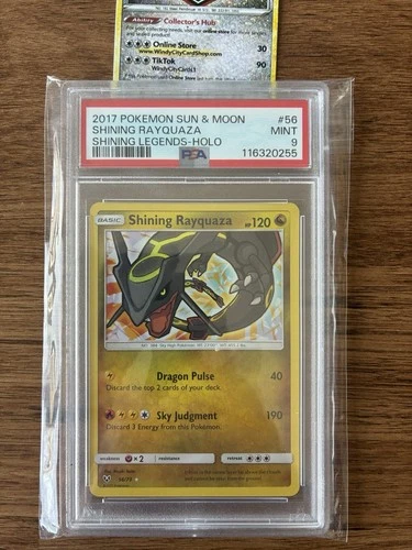 2017 POKEMON SUN & MOON SHINING LEGENDS #56 SHINING RAYQUAZA-HOLO PSA 9