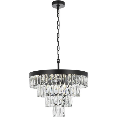 Crystal Chandelier Light Fixture Black High Quality Foyer Modern Dining Room 20" - Picture 1 of 8