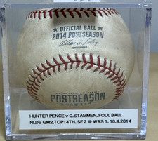 HUNTER PENCE v STAMMEN * 2014 NLDS GM 2 * Top 14th GAME-USED MLB BASEBALL GIANTS