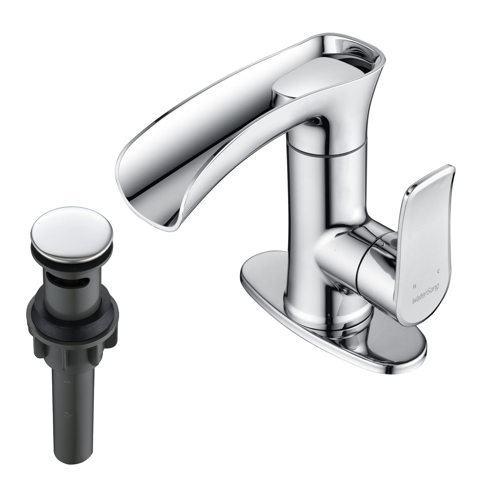 WATERSONG WATERFALL BATHROOM FAUCET 1or3 HOLES RV VESSEL BASIN FAUCET - Chrome 5190₽