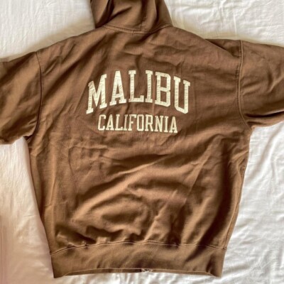 brandy melville brown malibu carla oversized zip up hoodie UK