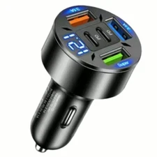 250W 5 Ports Car Charger Fast Charging PD QC3.0 USB C Car Phone Charger Type C