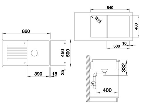 Blanco Zia 5 S Anthrazit Silgranit-Spüle Auflagespüle Spülbecken Küchen-Spüle - Bild 5 von 5